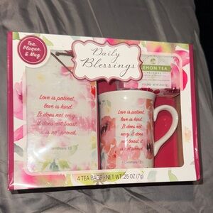 Daily Blessings Tea, Plaque & Mug Set!!!